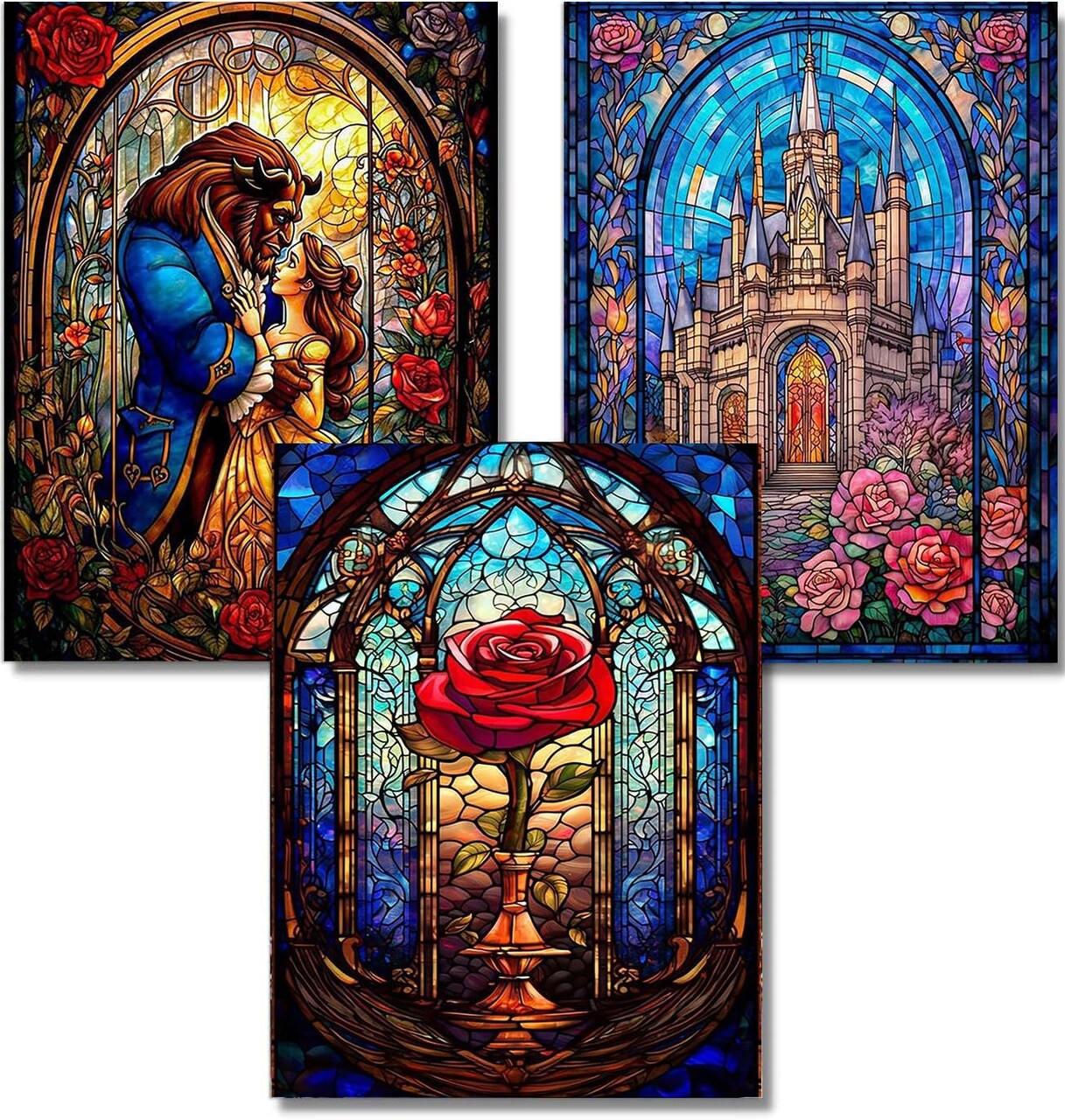 Diamond Art Kits for Adults - 3 Pack Cartoon Diamond Painting for Beginners, Diamond Dots Round 5D Full Drill Paint with Diamonds Pictures Gem Art Painting Kits DIY Crafts Kits 12x16inch